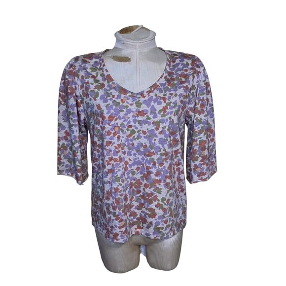 Democracy Top Floral Print Sz M Pullover - Picture 1 of 6